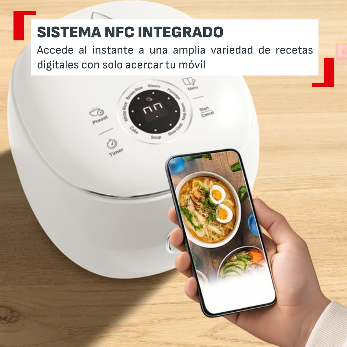 Arrocera eléctrica multifunción Tefal POP, RK535, hasta 4 raciones, 0,7 litros - Crema Crema-3