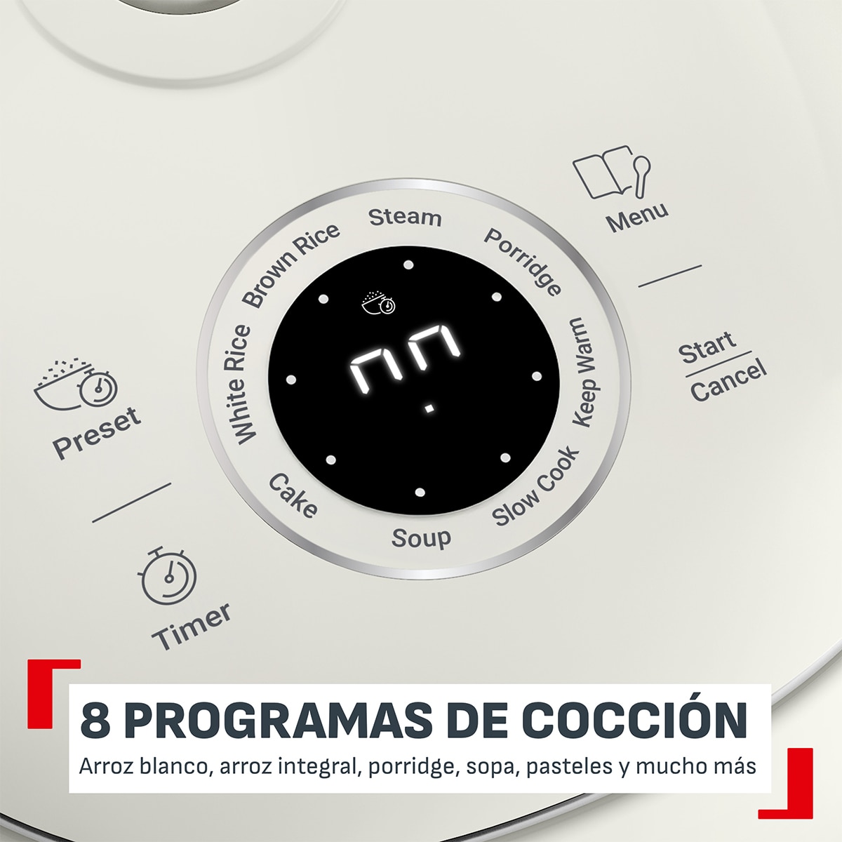 Arrocera eléctrica multifunción Tefal POP, RK535, hasta 4 raciones, 0,7 litros - Crema Crema-7