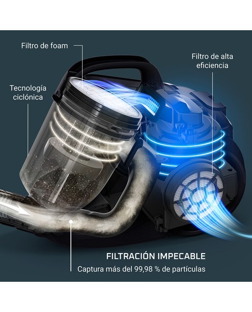 Aspirador Rowenta Swift Power Cyclonic Animal kit R02957EA con 3 niveles de filtración 8
