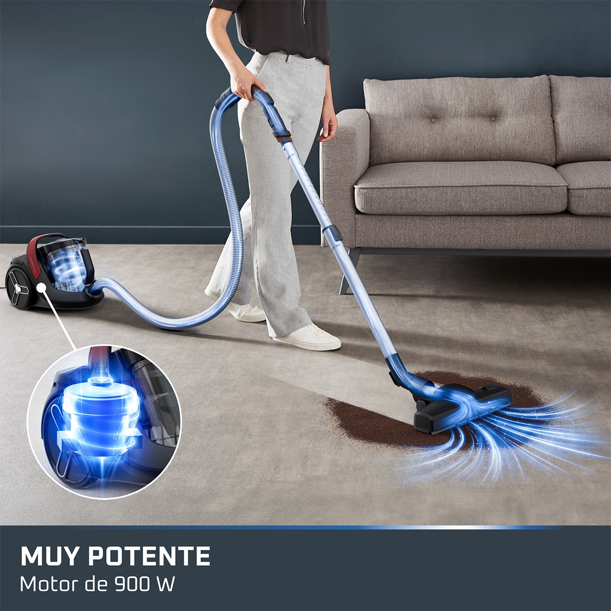Aspirador sin bolsa Rowenta Silence Force Cyclonic 7, RO7B33 Motor de 900 W - Burdeos Burdeos-2
