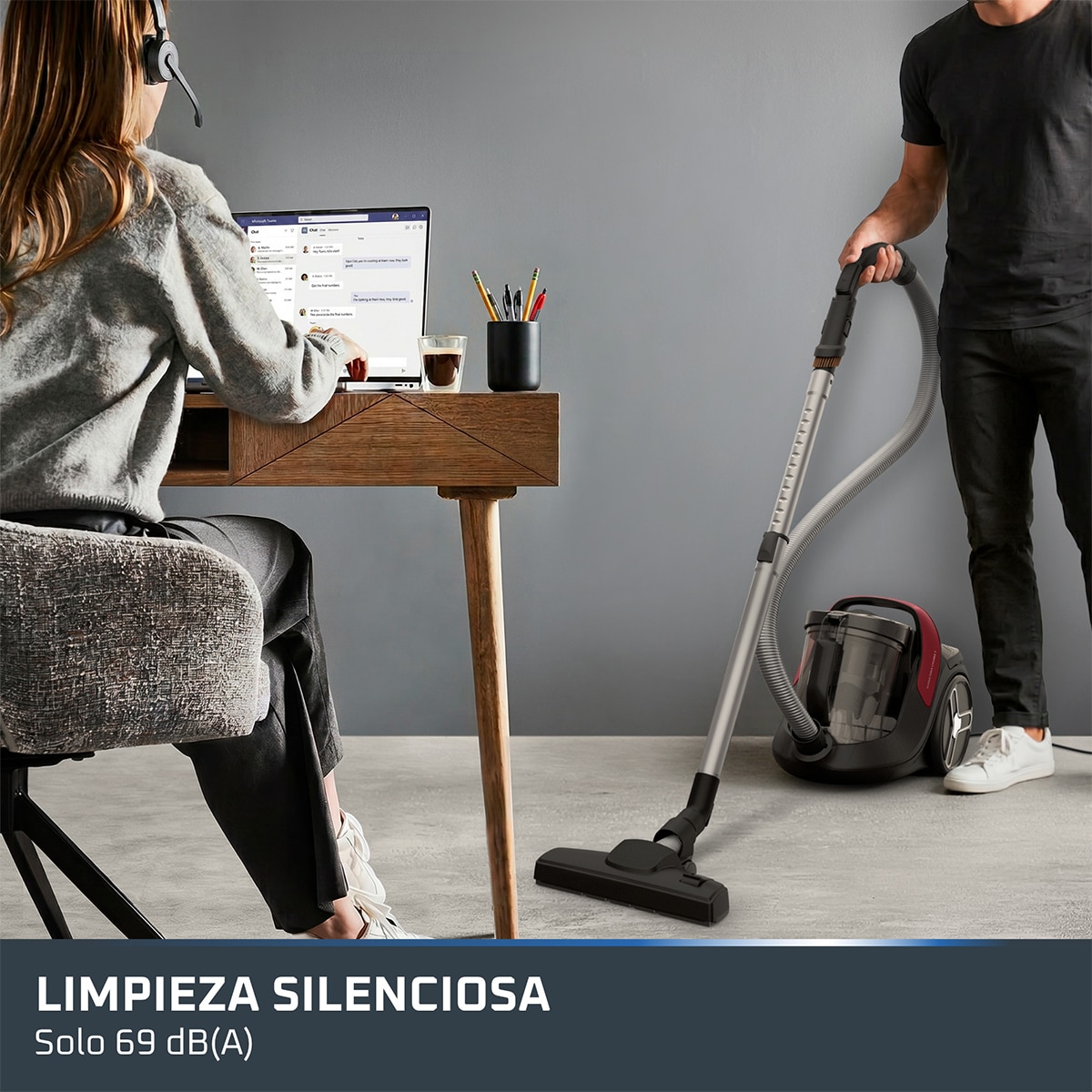 Aspirador sin bolsa Rowenta Silence Force Cyclonic 7, RO7B33 Motor de 900 W - Burdeos Burdeos-3
