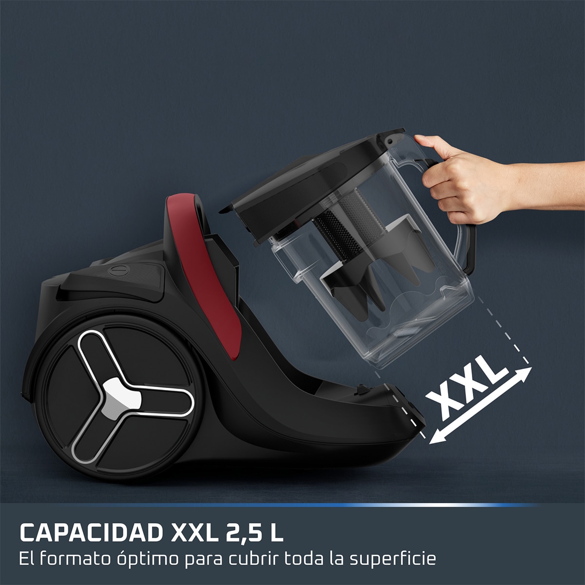 Aspirador sin bolsa Rowenta Silence Force Cyclonic 7, RO7B33 Motor de 900 W - Burdeos Burdeos-5