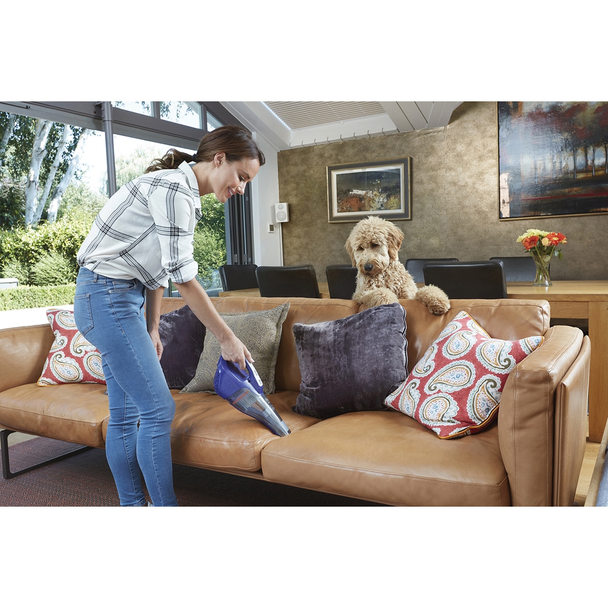 Aspirador de mano Black+Decker DVB-315-JP Dustbuster ciclónico inalámbrico especial mascotas Gris-5