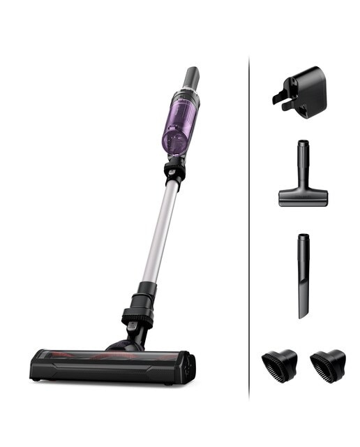 Aspirador de escoba recargable Rowenta X Nano extra ligera, 40 min autonomía, Essential Negro / Lila-3