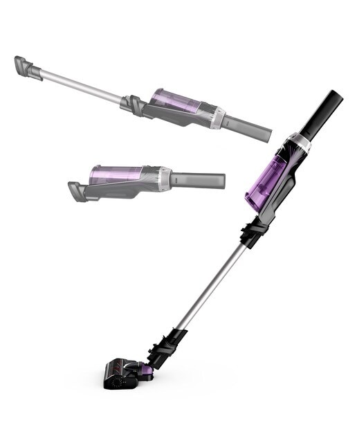 Aspirador de escoba recargable Rowenta X Nano extra ligera, 40 min autonomía, Essential Negro / Lila-4