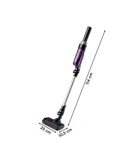 Aspirador de escoba recargable Rowenta X Nano extra ligera, 40 min autonomía, Essential Negro / Lila-6