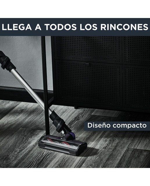 Aspirador de escoba recargable Rowenta X Nano extra ligera, 40 min autonomía, Essential Negro / Lila-8
