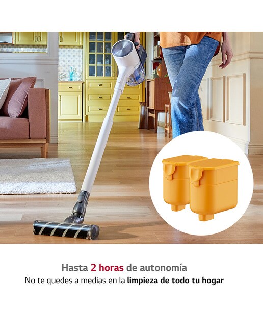 Aspirador de escoba LG All- In-One Kompressor con  210W, 60 Min,  sistema autovaciado y doble batería 6