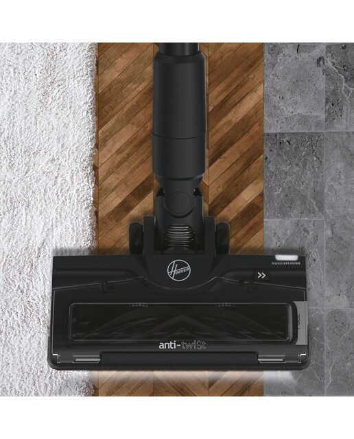 Aspirador de escoba recargable Hoover HF4 con giro de 360º, cepillo anti-enredos 12