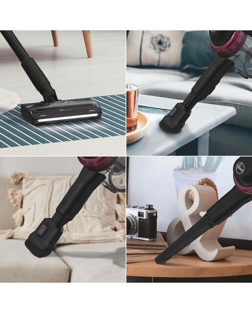 Aspirador de escoba recargable Hoover HF4 con giro de 360º, cepillo anti-enredos 15