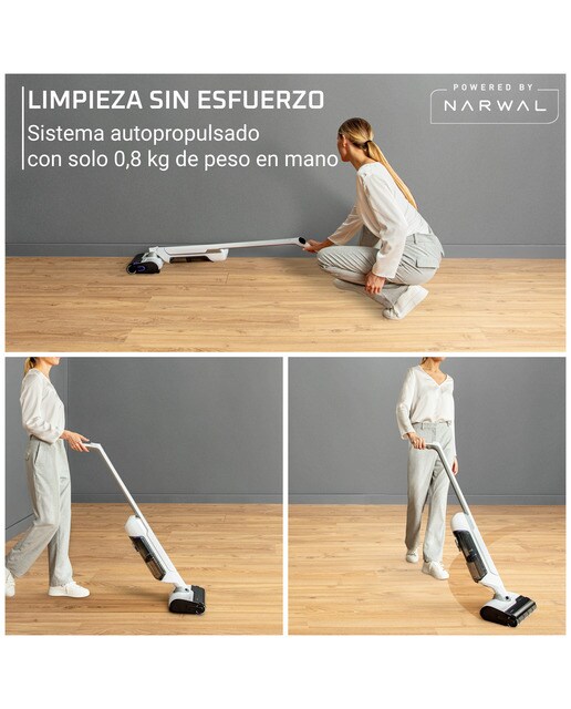 Fregona eléctrica Rowenta X-Clean 10 Tecnología Wet & Dry, Autolimpieza y Secado Automático Blanco-6