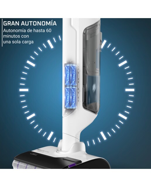 Fregona eléctrica Rowenta X-Clean 10 Tecnología Wet & Dry, Autolimpieza y Secado Automático Blanco-7