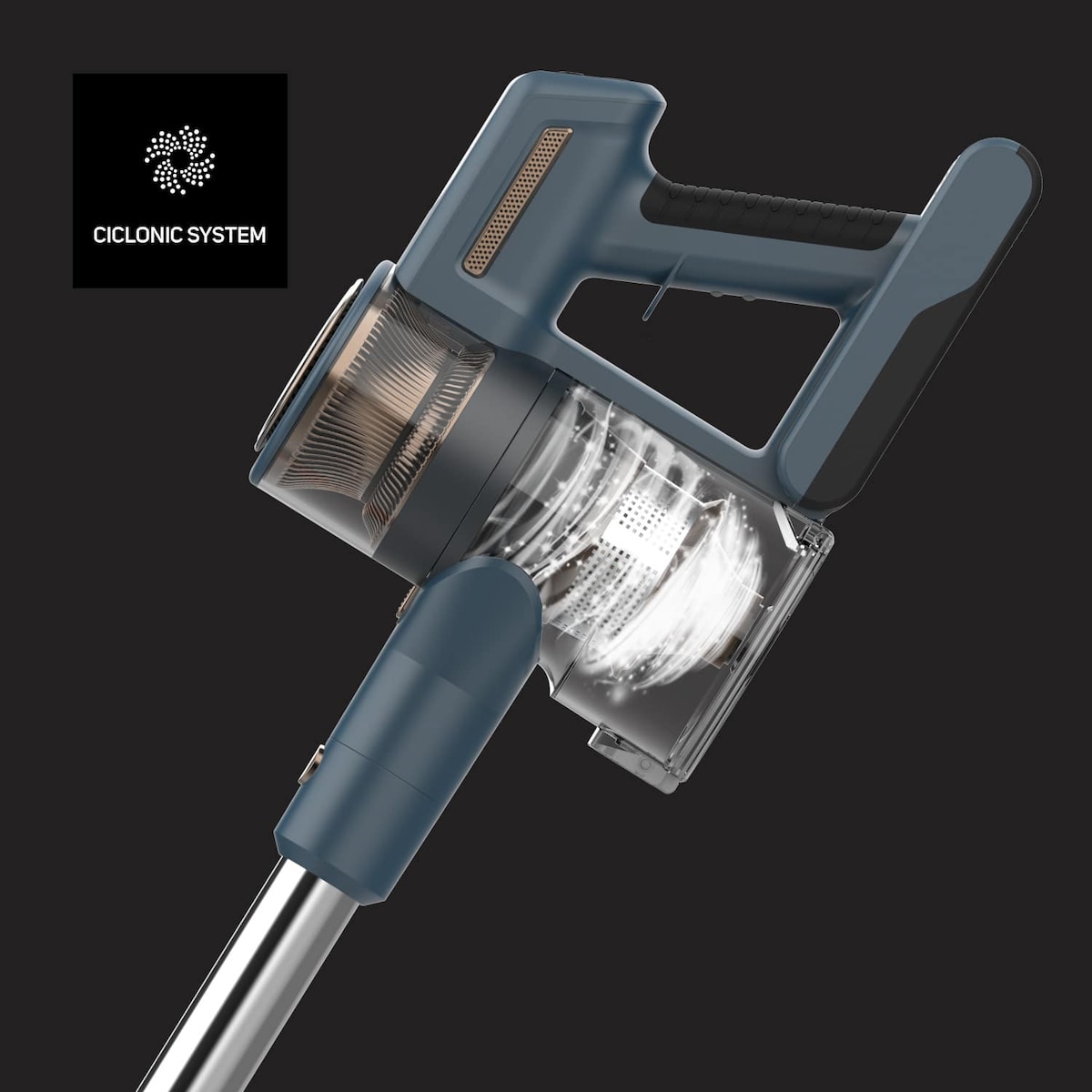 Aspirador de escoba recargable Taurus Homeland Digital Animal Flex con 3 velocidades Azul / Negro-5