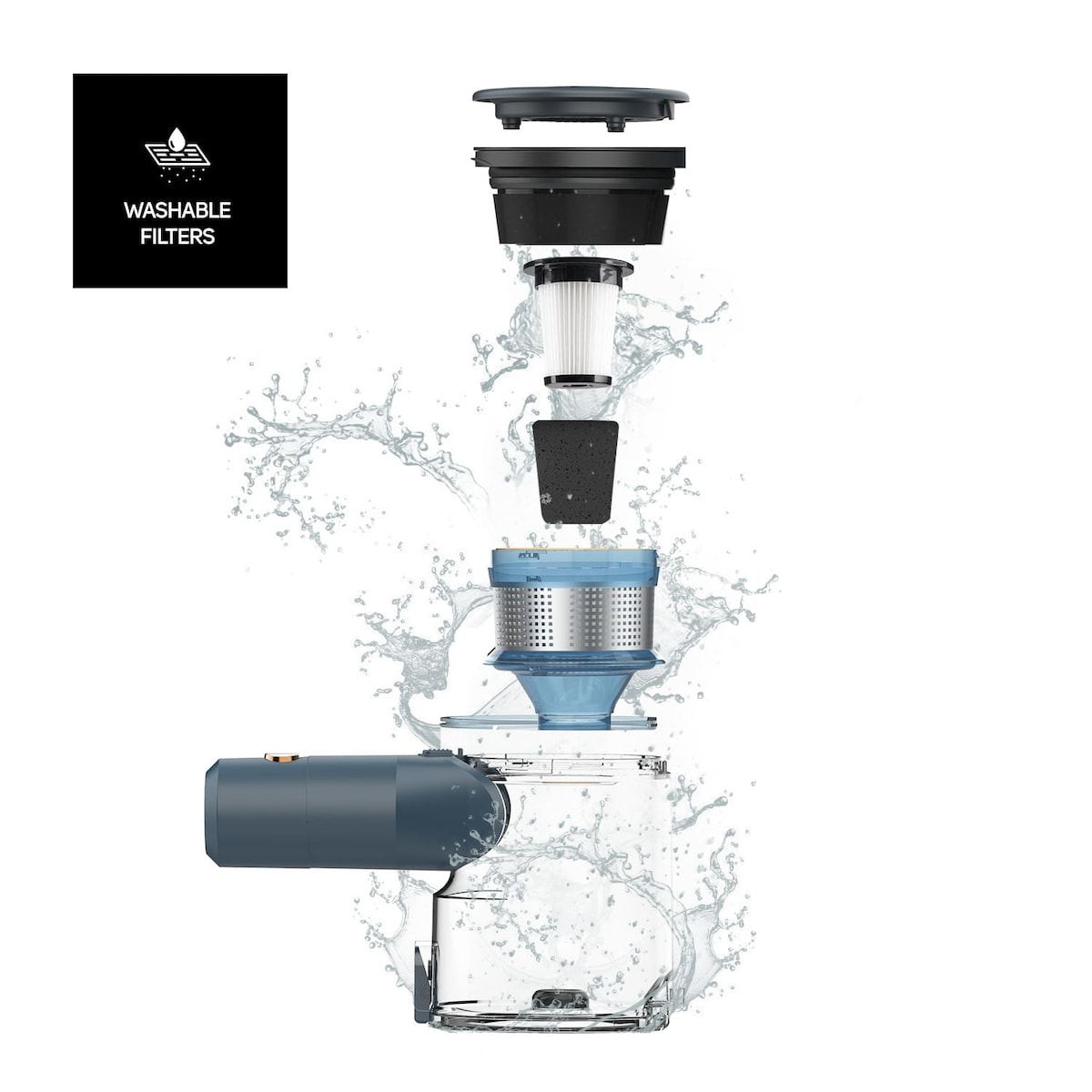 Aspirador de escoba recargable Taurus Homeland Digital Animal Flex con 3 velocidades Azul / Negro-6