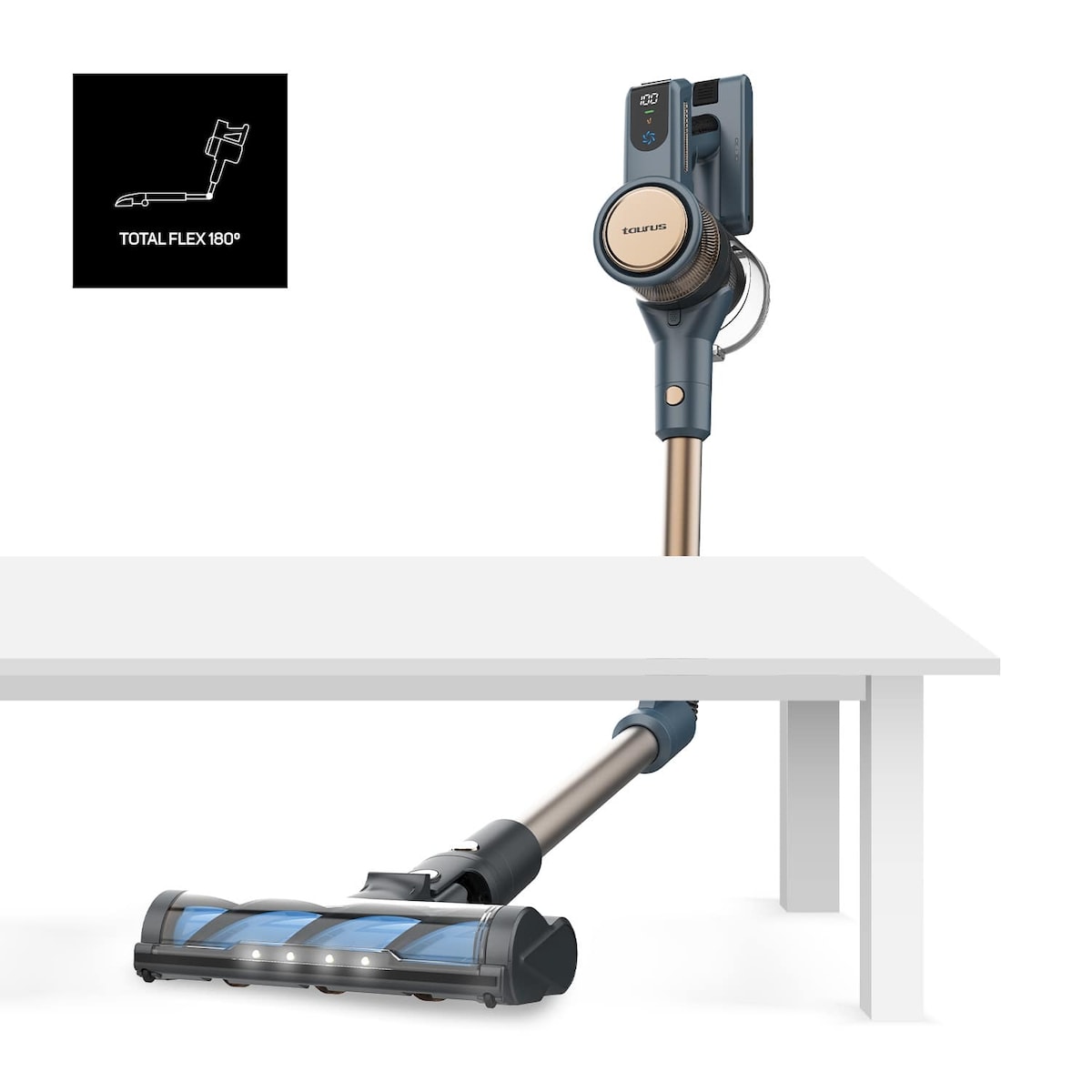 Aspirador de escoba recargable Taurus Homeland Digital Animal Flex con 3 velocidades Azul / Negro-7