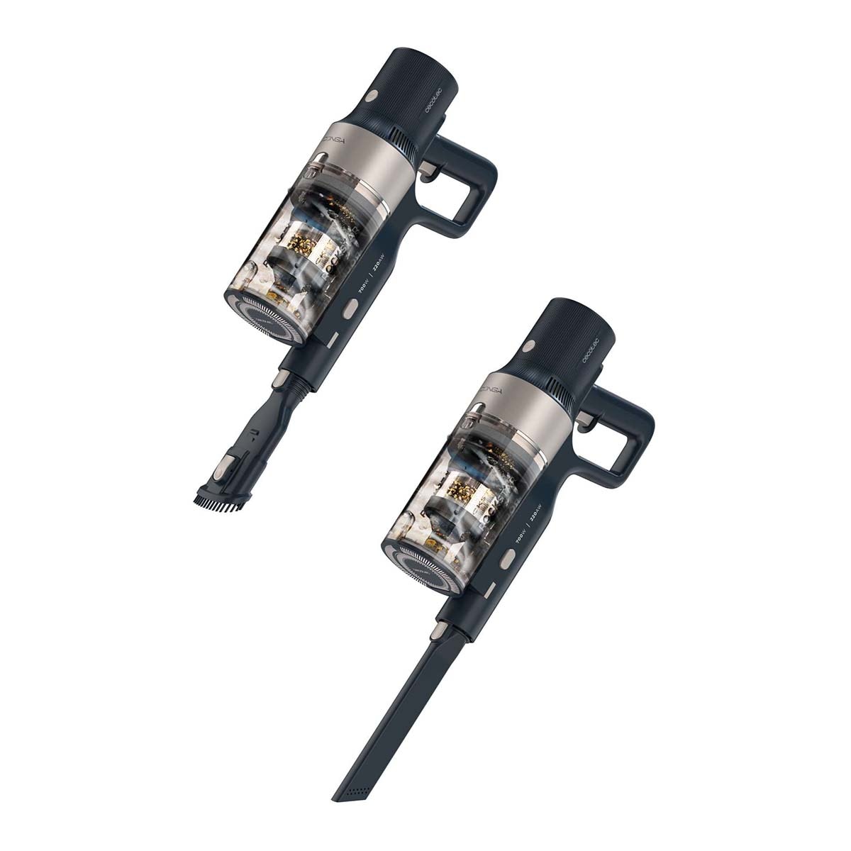 Imagen 2 de Aspirador de escoba recargable Cecotec Conga Rockstar 5500 Hurricane Station Flex - Negro / Inox Negro / Inox