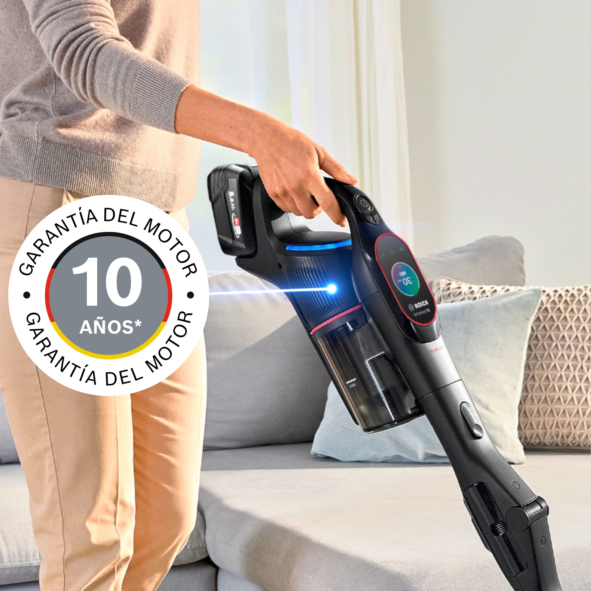 Aspirador escoba sin cable, Bosch, Unlimited 10, BCS1051POW Negro-11