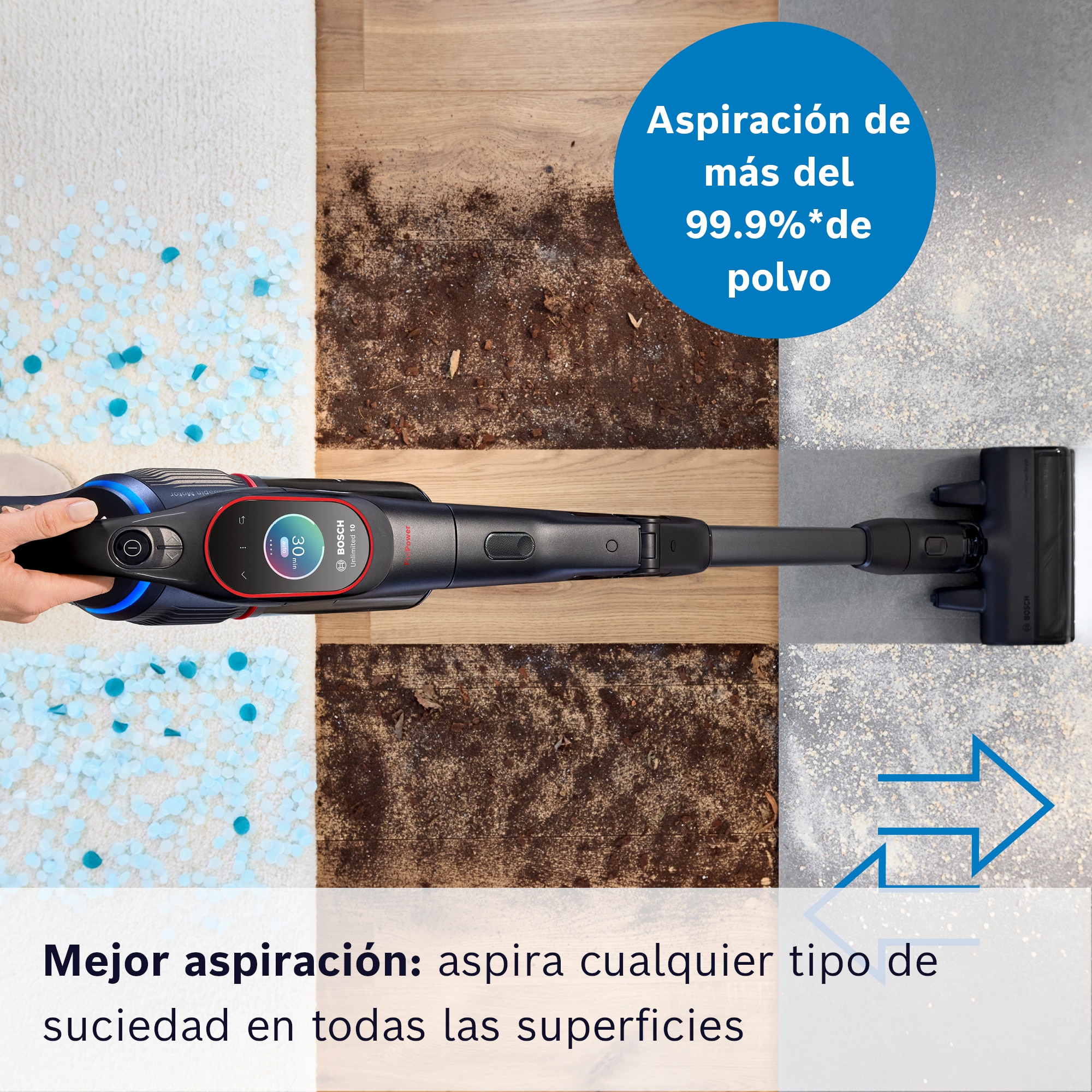 Aspirador escoba sin cable, Bosch, Unlimited 10, BCS1051POW Negro-14