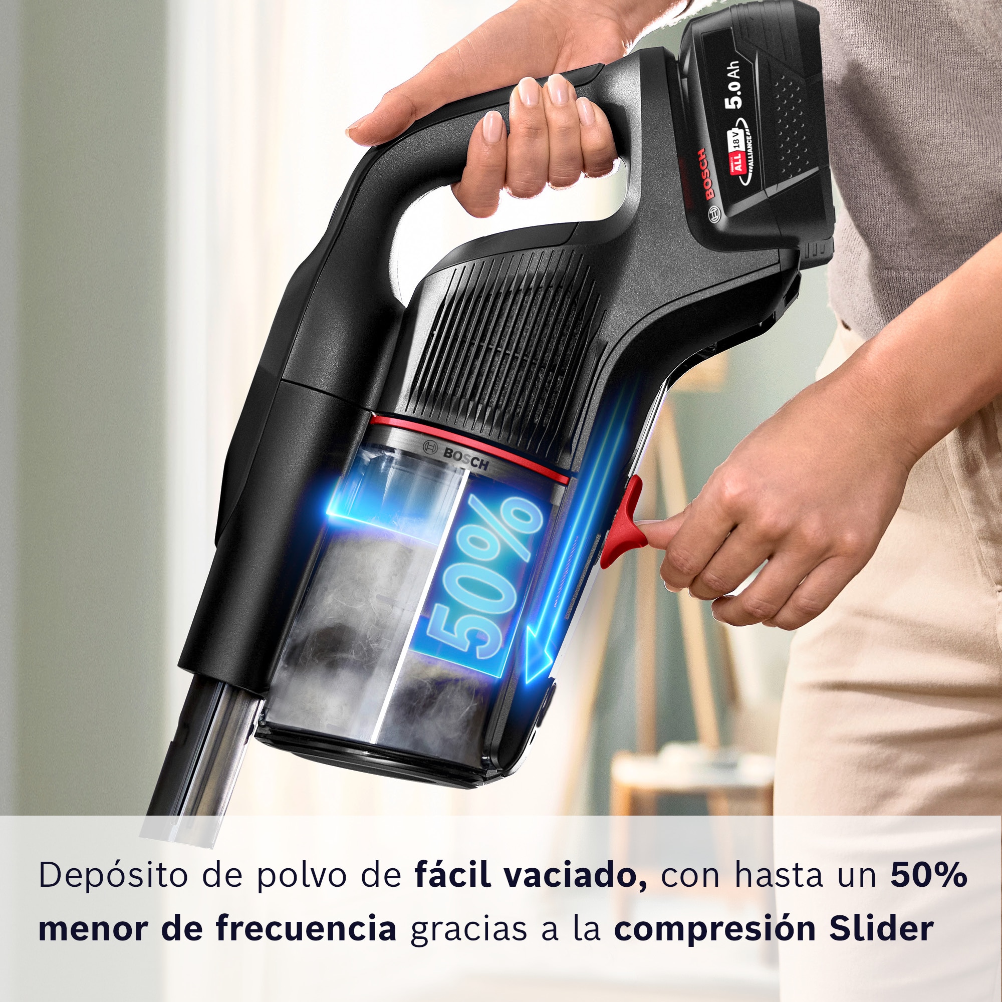 Aspirador escoba sin cable, Bosch, Unlimited 10, BCS1051POW Negro-15