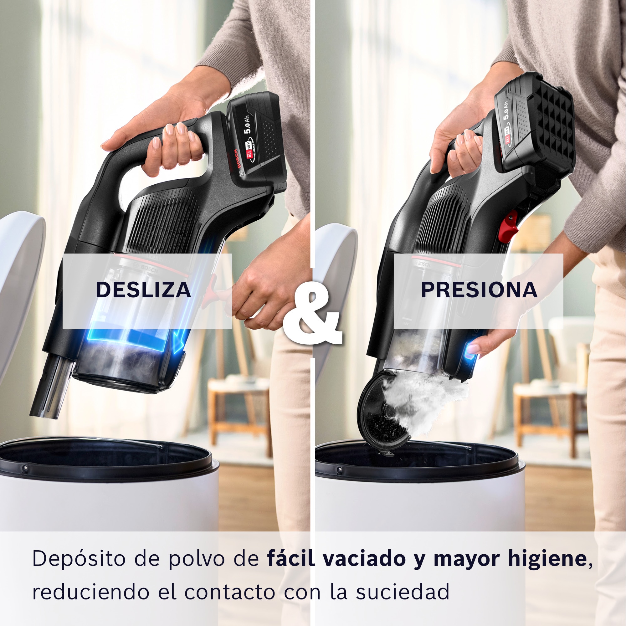 Aspirador escoba sin cable, Bosch, Unlimited 10, BCS1051POW Negro-20