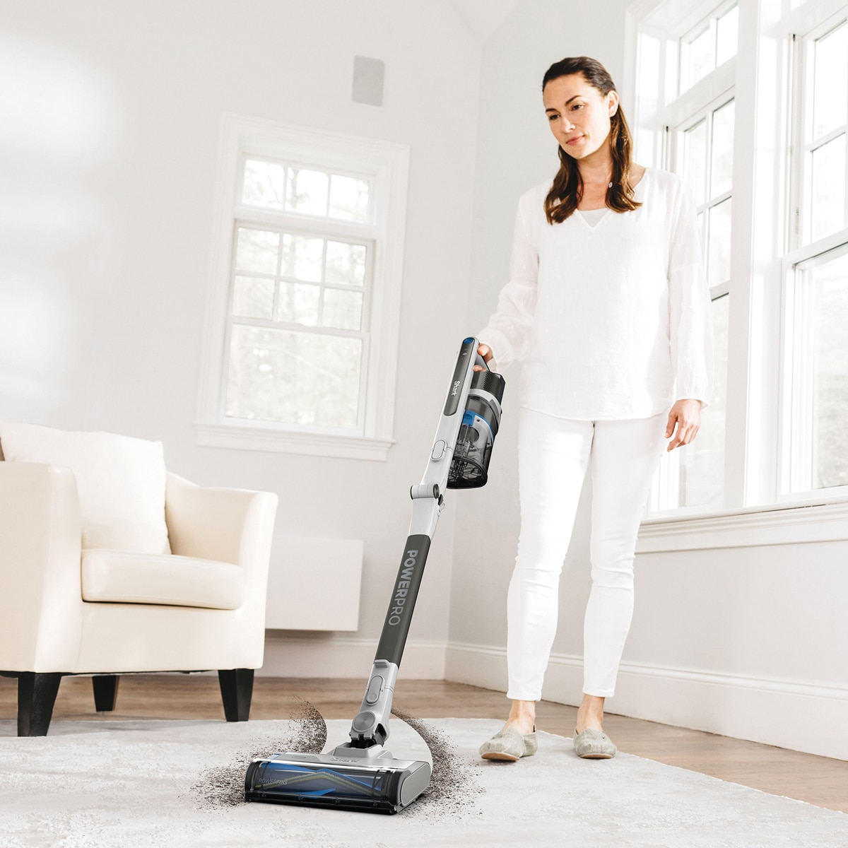 Aspirador de escoba Shark IZ380EUT PowerPro  especial mascotas Blanco-10