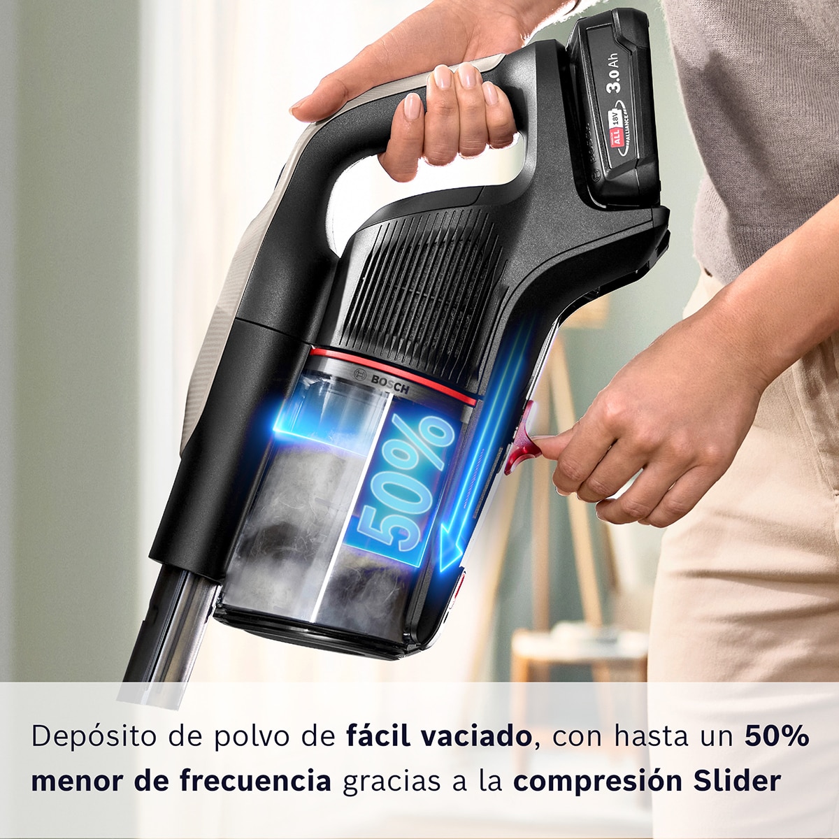 Aspirador escoba sin cable, Bosch, Unlimited 9, BCS931GAC Gris-9