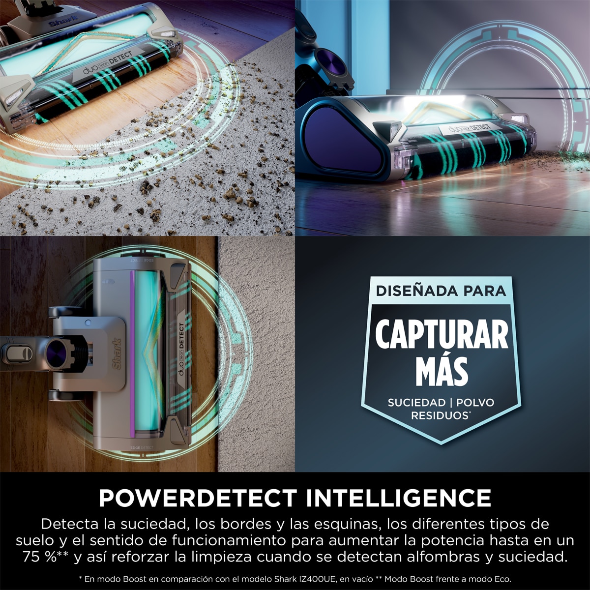 Aspirador de escoba Shark PowerDetect IP3251EUT, 300 W, 70 min Autonomía, Base Autovaciado, Especial Mascotas Gris-8