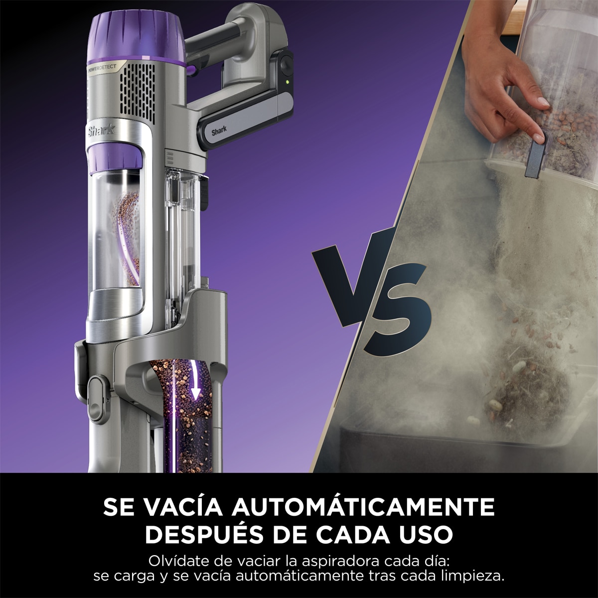 Aspirador de escoba Shark PowerDetect IP3251EUT, 300 W, 70 min Autonomía, Base Autovaciado, Especial Mascotas Gris-15