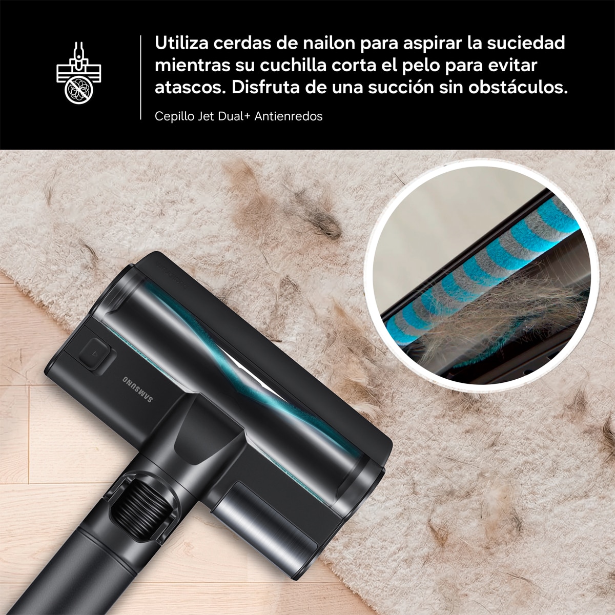 Aspirador de escoba recargable Samsung Jet 85S Complete 250AW Sistema de Filtración HEPA VS70H25WFT/WA Verde-8