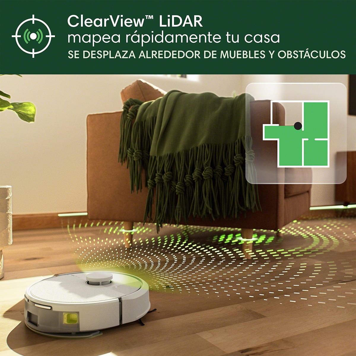 Robot aspirador y friegasuelos Roomba® 105 Combo + Base AutoEmpty? con 75 días de autovaciado y mapeado inteligente ClearView? LiDAR Blanco-6