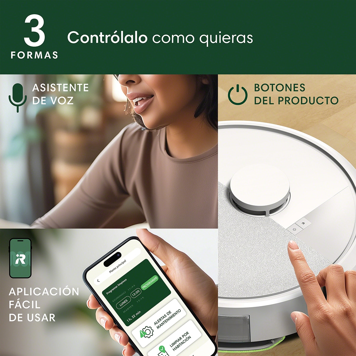 Robot aspirador y friegasuelos Roomba® 105 Combo + Base AutoEmpty? con 75 días de autovaciado y mapeado inteligente ClearView? LiDAR Blanco-10