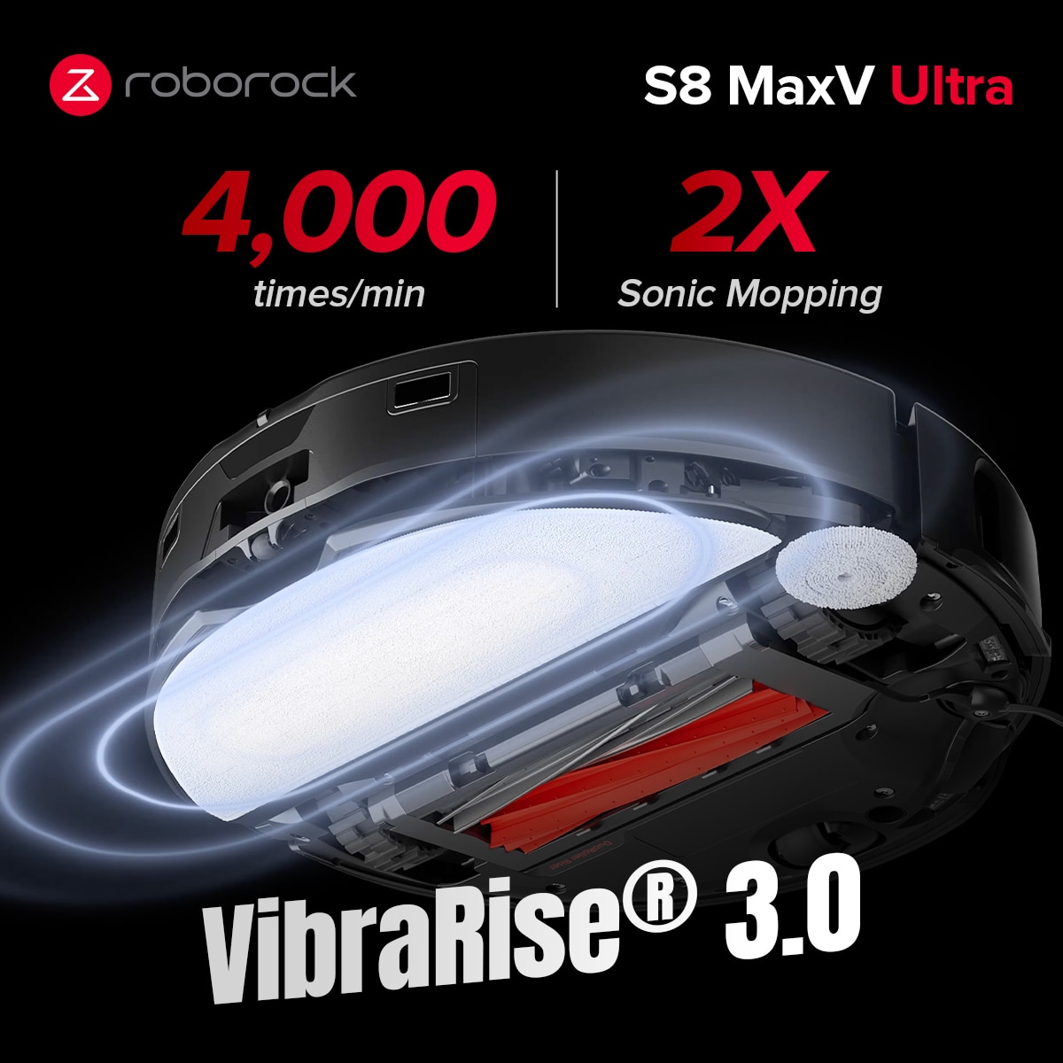 Robot aspirador y friegasuelos Roborock S8 MaxV Ultra base multifuncional fregado de bordes extra - Negro Negro-5