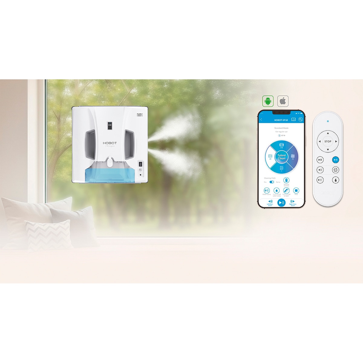 Robot Limpiacristales Smartbot Hobot SP10 Blanco-12