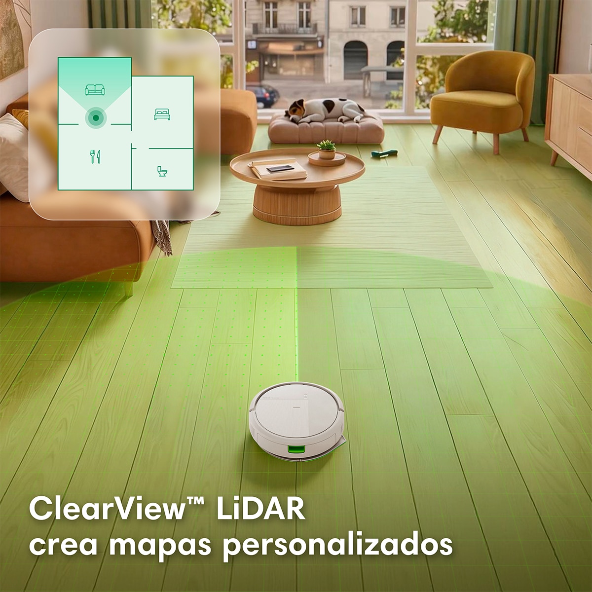 Robot aspirador y friegasuelos Roomba® 115 Combo con 15000 pascales, ClearView LiDAR y fregado SmartScrub Blanco-6