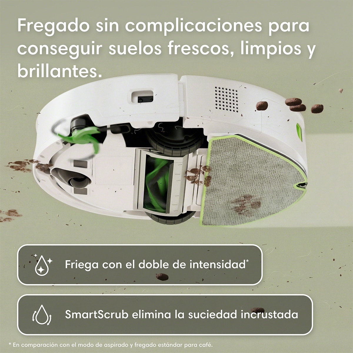 Robot aspirador y friegasuelos Roomba® 115 Combo con 15000 pascales, ClearView LiDAR y fregado SmartScrub Blanco-7