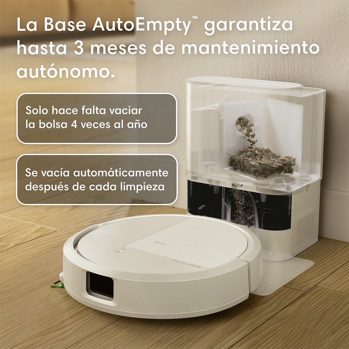Robot aspirador y friegasuelos Roomba® 115 Combo + Base AutoEmpty™ con 90 días de autovaciado y 15.000 Pascales Blanco-3