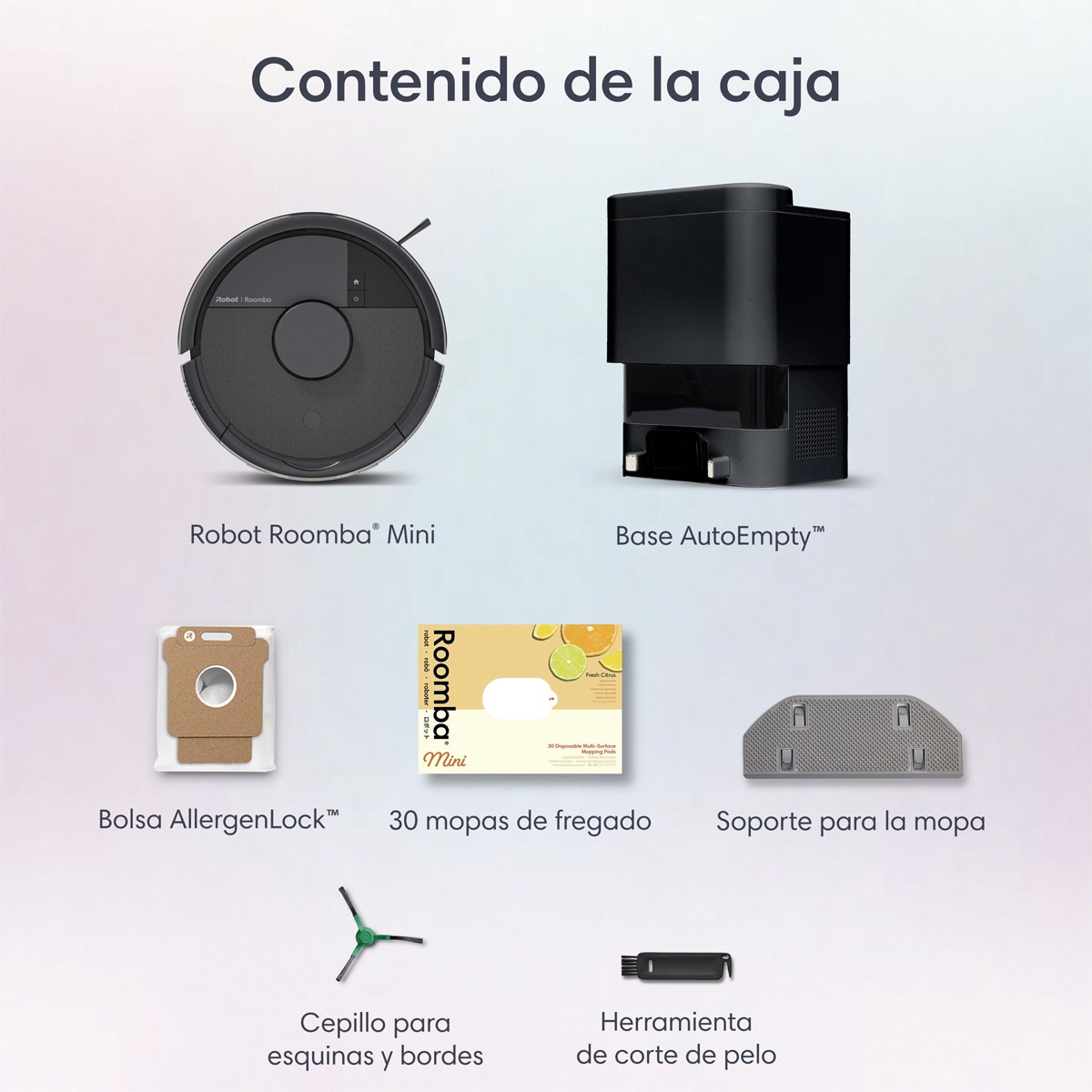 Robot aspirador Roomba® Mini con Base AutoEmpty™ con 90 días de autovaciado y 7.000 Pascales - Negro Negro-12