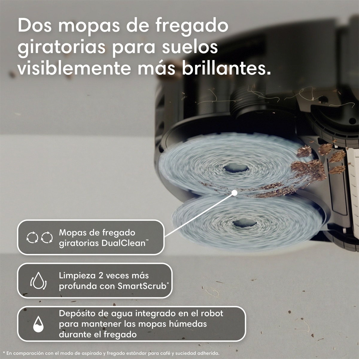 Robot aspirador y friegasuelos Roomba® Plus 575 Combo Base AutoWash multifunción, 25.000Pa, Lava y seca con calor, IA PrecisionVision™ Negros-5