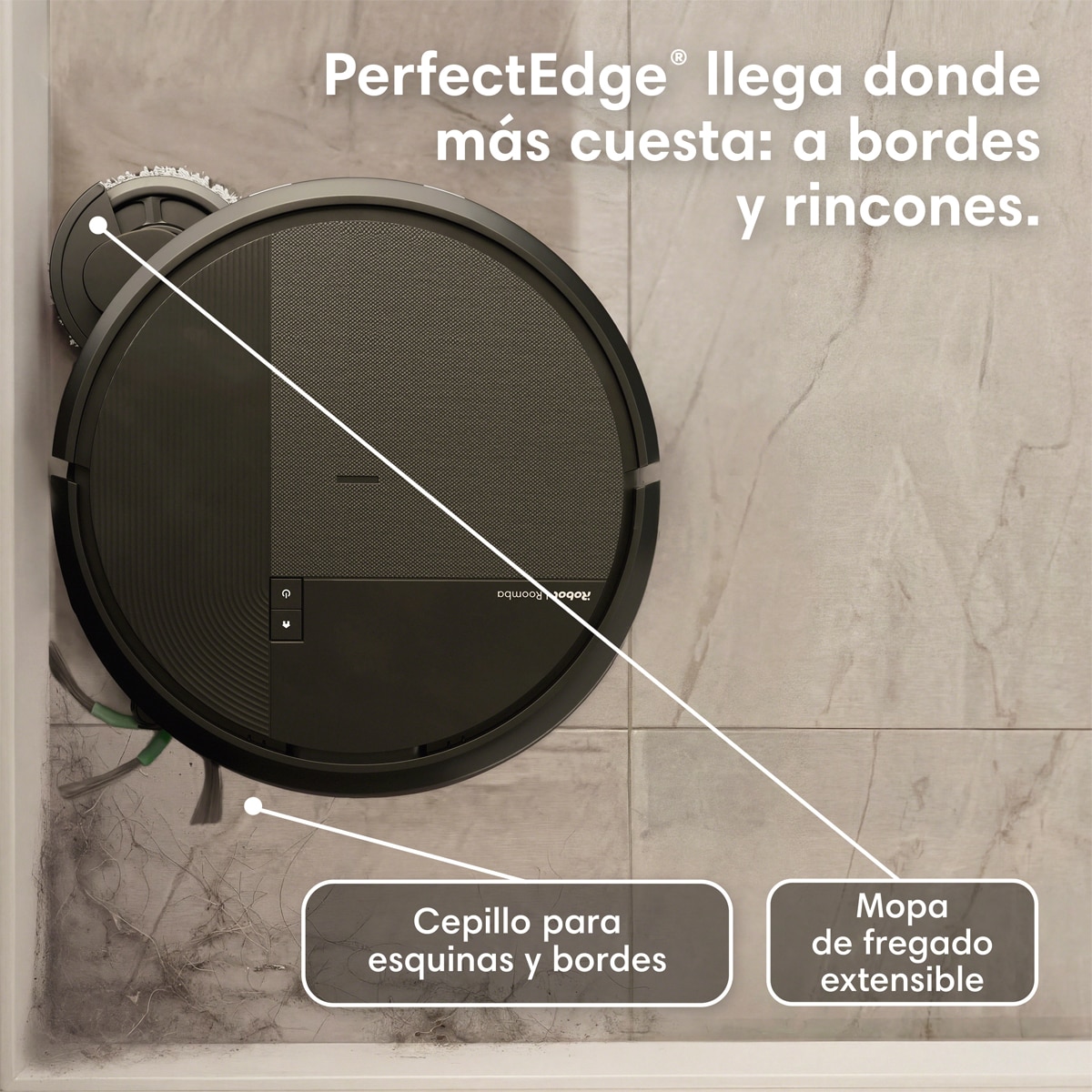Robot aspirador y friegasuelos Roomba® Plus 575 Combo Base AutoWash multifunción, 25.000Pa, Lava y seca con calor, IA PrecisionVision™ Negros-9