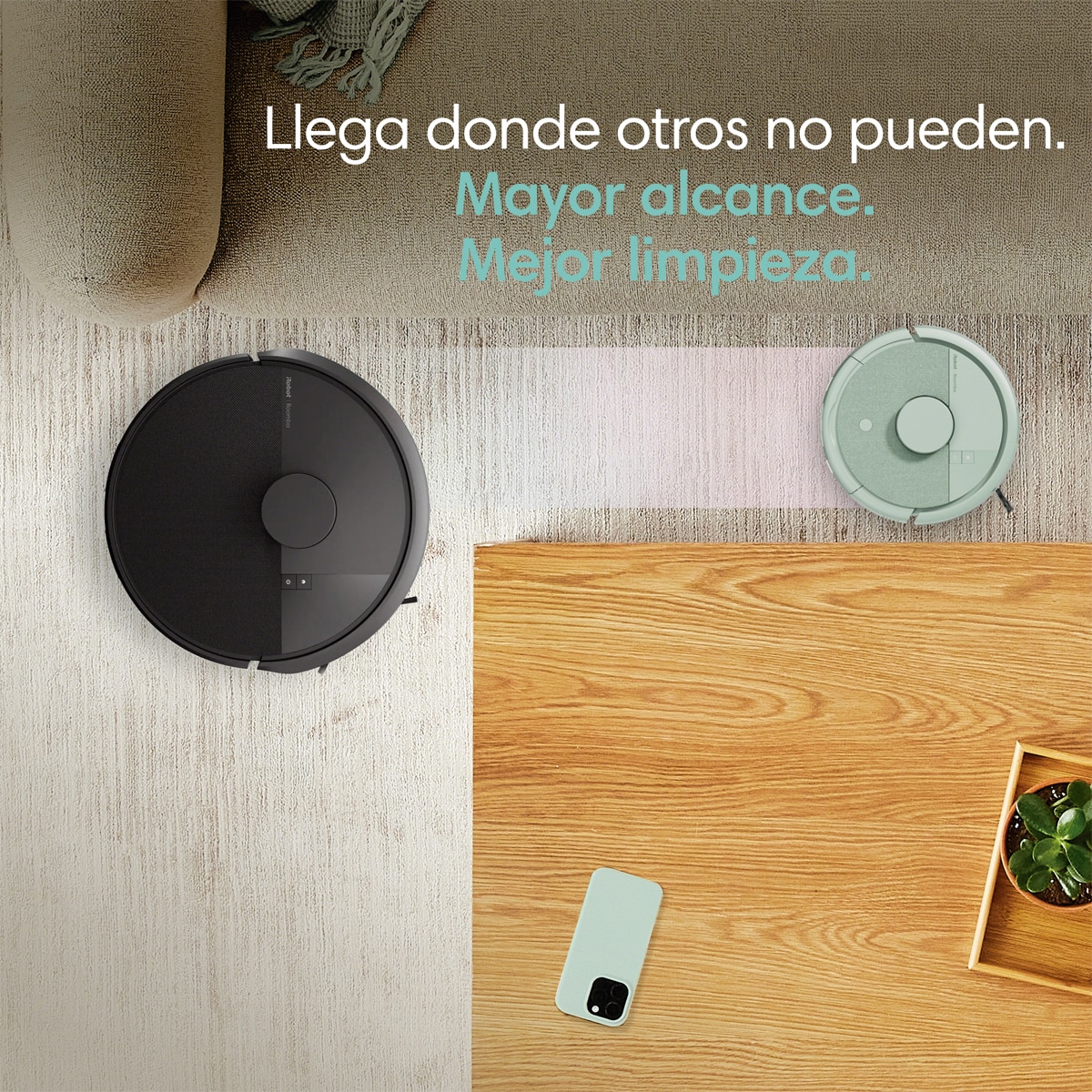 Robot aspirador Roomba® Mini con Base AutoEmpty™ con 90 días de autovaciado y 7.000 Pascales - Verde Verde-4