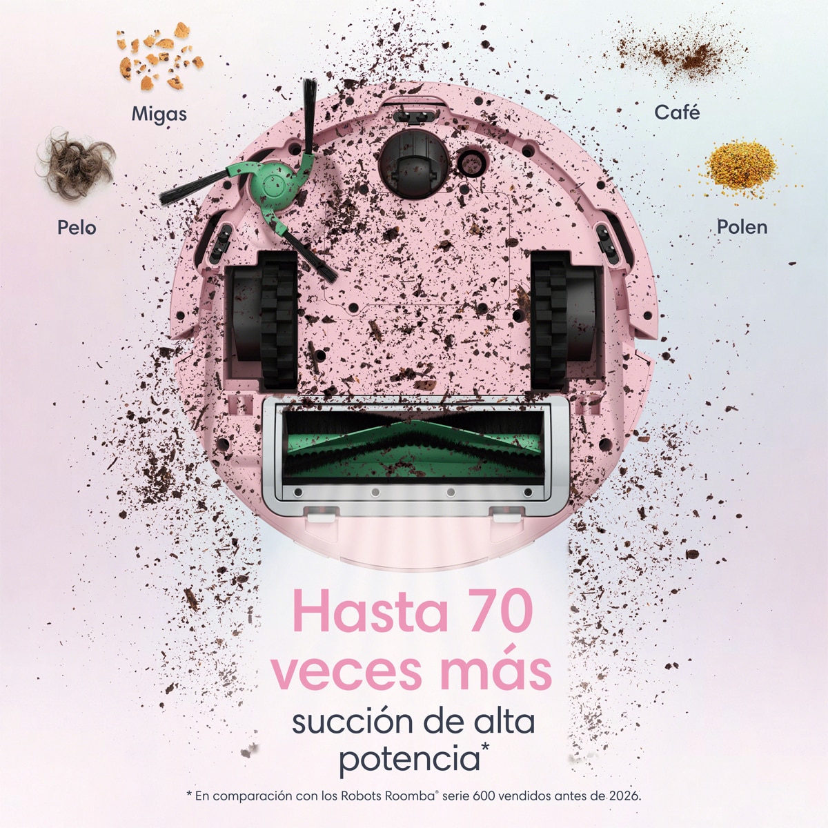 Robot aspirador Roomba® Mini con Base AutoEmpty™ con 90 días de autovaciado y 7.000 Pascales - Rosa Rosa-7