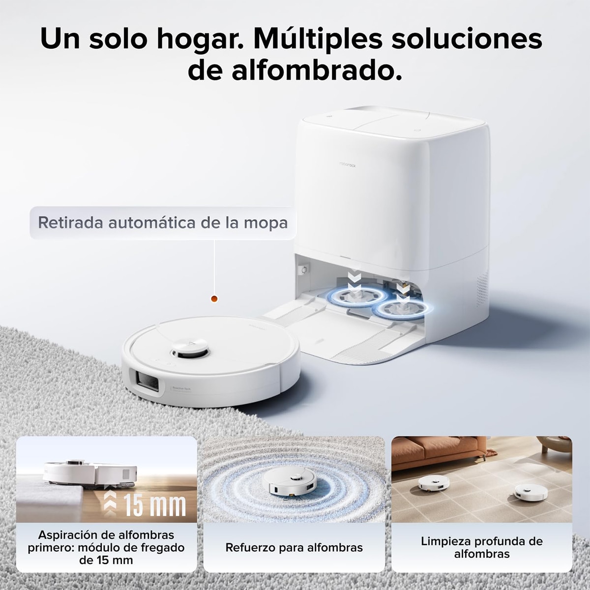 Imagen 7 de Robot aspirador y friegasuelos Roborock Qrevo 2 ProX con función de mapeo automático - Blanco Blanco