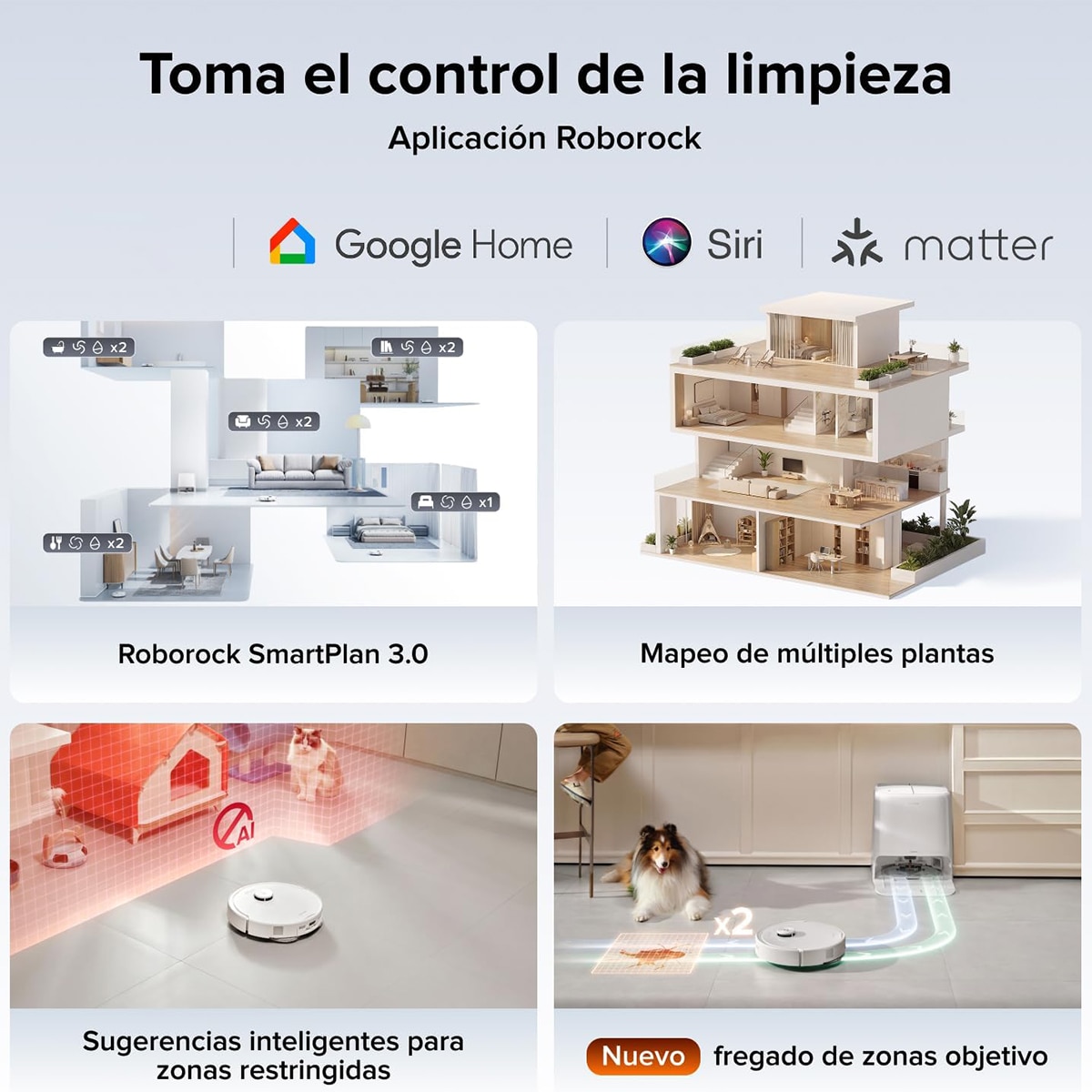 Imagen 10 de Robot aspirador y friegasuelos Roborock Qrevo 2 ProX con función de mapeo automático - Blanco Blanco