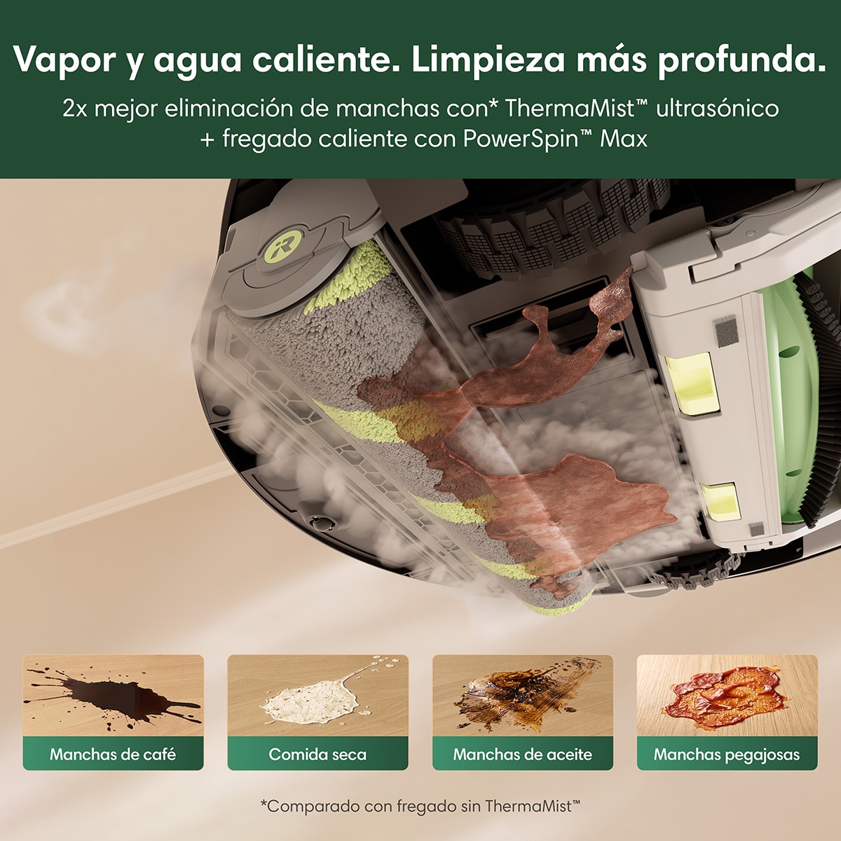 Robot aspirador y friegasuelos Roomba® 876 Combo + Base AutoWash™ con limpieza con vapor y 35.000 Pascales - Negro Negro-4