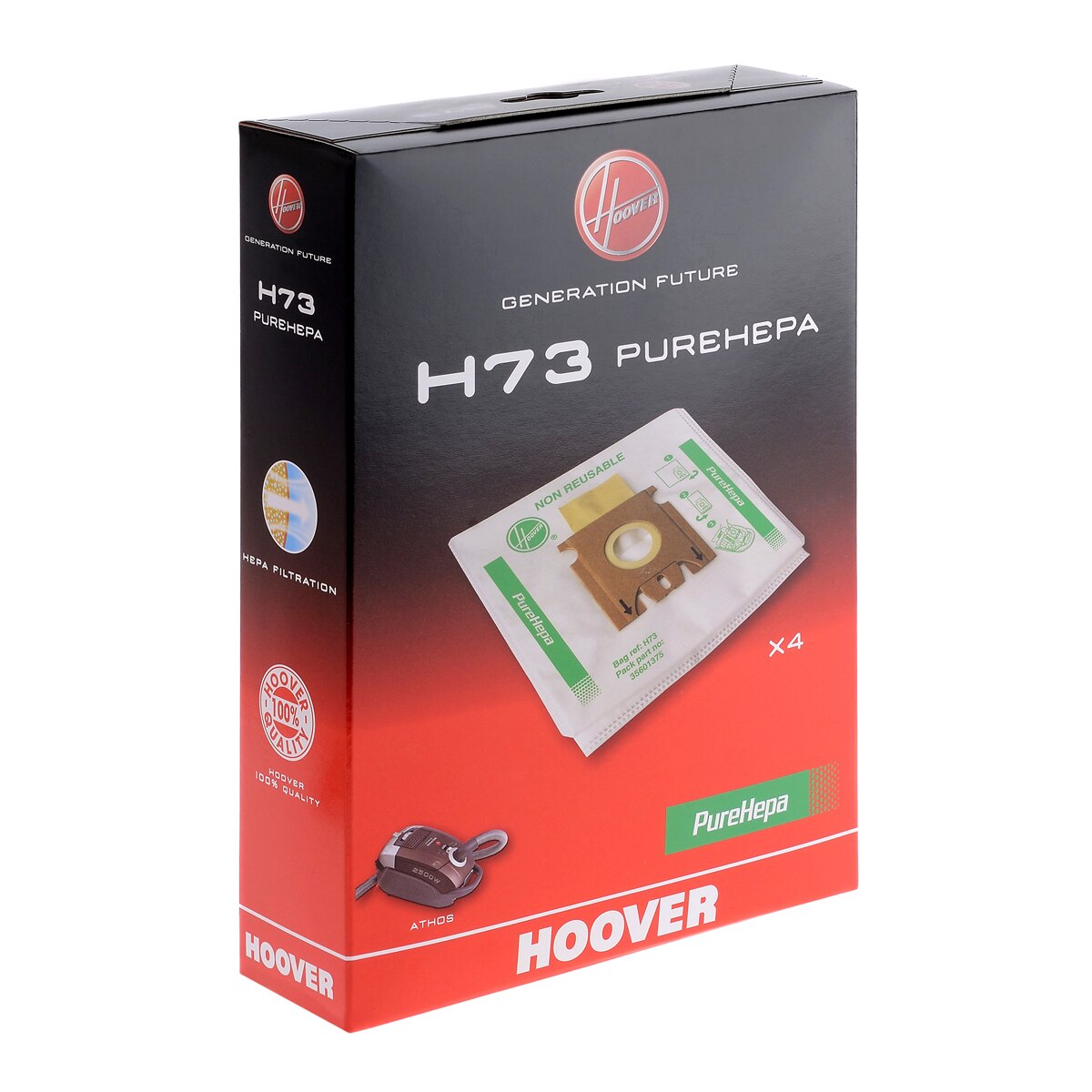 Pack de 4 bolsas de aspirador Hoover Pure Hepa H73 2
