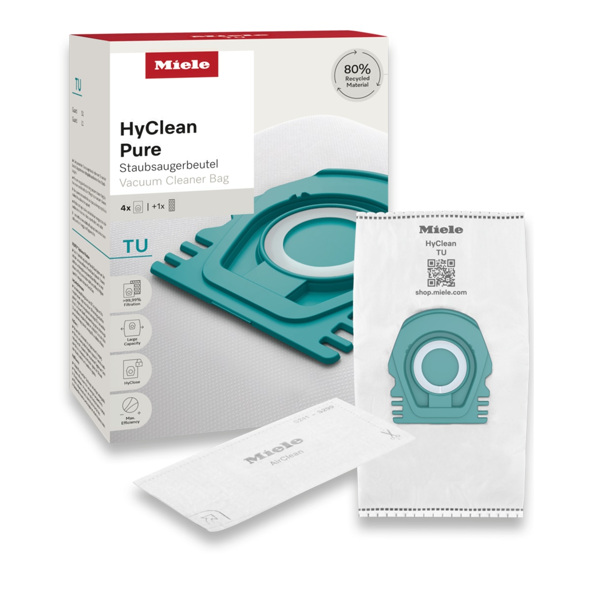 Imagem 0 de Pack 4 Sacos de Aspirador Miele TU HyClean Pure 95009030