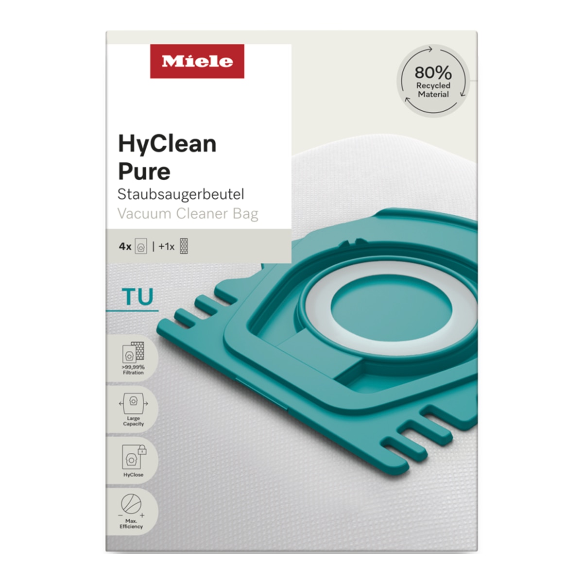 Pack 4 bolsas de aspirador Miele TU HyClean Pure 2