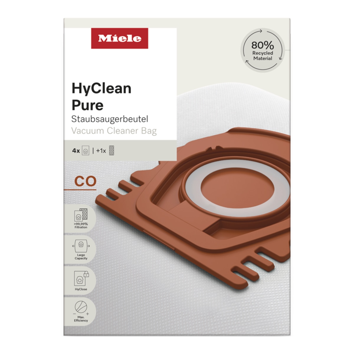 Pack 4 bolsas de aspirador Miele CO HyClean Pure 3