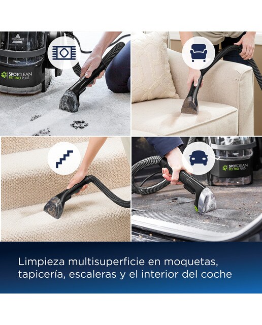 Aspirador quitamanchas para tapicerías Bissell Pet Pro Plus 37252 con manguera hydrorinse Verde / Negro-4