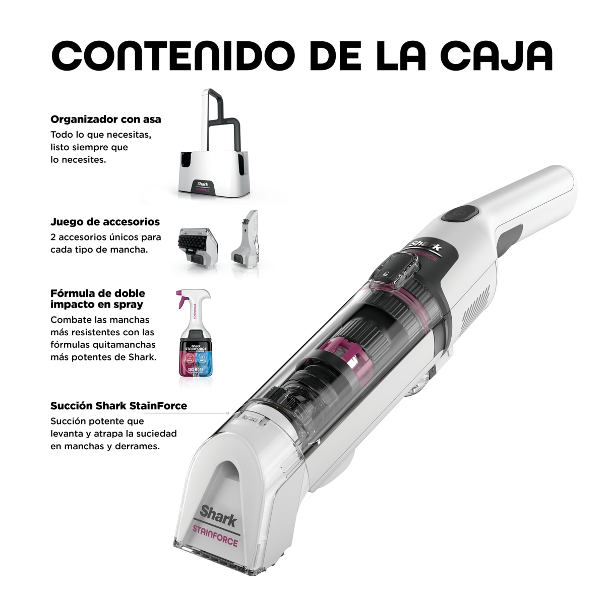 Limpiador de manchas sin cable Shark StainForce HX100EUT especial mascotas Gris-10